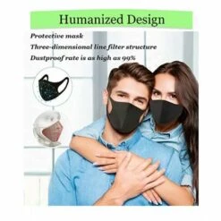 Masque Facial Anti-poussière, 3D Stéréo Couvre-bouche Avec Couvre-oreilles élastiques, Coupe-vent Et Anti-poussière, Unisexe, Ajustable, Lavable, Confortable, Respirant Et Réutilisable Pour, 6 Pièces，Starlight -Protection des voies respiratoires Soldes 49149526 4