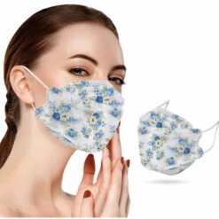 KF94 Masques Facial Coque Jetables Avec Boucles D'oreille, Adultes Visage Tissu Impression De Mode Multicolore 4 Couches Anti-poussière Visière Bouche Visage Jetable Confort Pour Hommes Et Femmes，Paquet De 50, Starlight -Protection des voies respiratoires Soldes 49149535 2