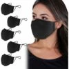 Masques En Tissu Réutilisables, Masque Facial De Haute Qualité Lavable, Couvre-Visage Avec Boucles De Confort Respirantes, Masque Facial En Coton Réutilisable Pour Unisexe (Noir)，Starlight，5 Pièces -Protection des voies respiratoires Soldes 49149544 1