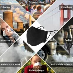 Masques En Tissu Réutilisables, Masque Facial De Haute Qualité Lavable, Couvre-Visage Avec Boucles De Confort Respirantes, Masque Facial En Coton Réutilisable Pour Unisexe (Noir),Starlight,5 Pièces 11 Masques En Tissu Réutilisables, Masque Facial De Haute Qualité Lavable, Couvre-Visage Avec Boucles De Confort Respirantes, Masque Facial En Coton Réutilisable Pour Unisexe (Noir),Starlight,5 Pièces -Protection des voies respiratoires Soldes 49149544 5