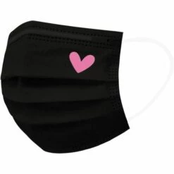 Adulte Masque Jetable Noir (3 Couches), Masque Respirant Imprimé Coeur, Le Masque De Bon Confort Masque Halloween Écharpe Bandana，Starlight，50 Pièces -Protection des voies respiratoires Soldes 49194716 4