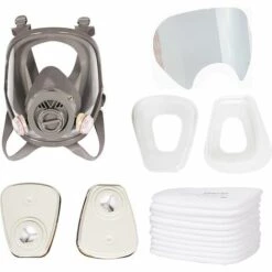 TINOR 6800 Masque Respiratoire Intégral, Casque De Protection Faciale Pour Peindre, Vapeur Et Poussière Organiques, Deux Types De Connecteurs -Protection des voies respiratoires Soldes 49283668 3
