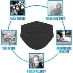 MODOU 50pcs Adulte, Protection Unique De La Couleur Pure Faciale Tissu Non Tissé -Protection des voies respiratoires Soldes 50904635 3