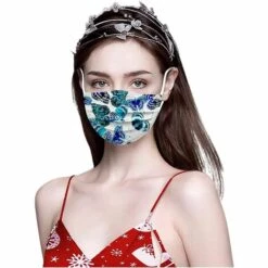 MODOU 50 Pièces Fleur Imprimé Masque Adulte, Jetable 3 Couches Respirant Imprimé Protection_Faciale, Doux Et Confortable Écharpe Bandana Couverture -Protection des voies respiratoires Soldes 50904639 2