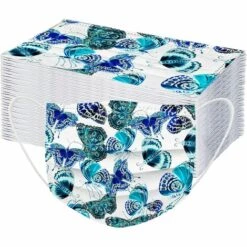 MODOU 50 Pièces Fleur Imprimé Masque Adulte, Jetable 3 Couches Respirant Imprimé Protection_Faciale, Doux Et Confortable Écharpe Bandana Couverture -Protection des voies respiratoires Soldes 50904639 5