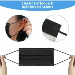 MODOU Masque Couleur Jetable Adulte, 50 Pièces Type II R Certifié CE Masques Noir/Rose/Violet/Balle/Noël Imprimé Filtrant À 95%, 3 Couches De Protection Respirant, Confortable Et élastiques -Protection des voies respiratoires Soldes 50904640 3