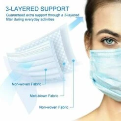 CADEAUX Masques Faciaux à 3 Couches | 10 PIÈCES | Confortable, Protecteur Et Adapté Aux Peaux Sensibles - Bleu -Protection des voies respiratoires Soldes 50909631 2