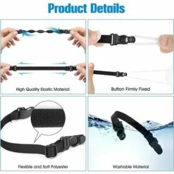 ALMI Lot De 10pcs Attache Masque Accroche Derrière Tête Crochet Extension De Sangle De Masque Extenseur Réglable Pour Protéger Oreilles. Noir -Protection des voies respiratoires Soldes 50910158 5