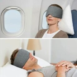 ILOVEMILAN Masque De Sommeil 100% Coton Fait à La Main Blackout - Masque Pour Les Yeux Confortable Et Respirant Pour Dormir Avion Réglable Blinder Blindfold Avec Pochette De Voyage - Meilleur Masque De Nuit Pour Femme Homme Enfant -Protection des voies respiratoires Soldes 50912810 5