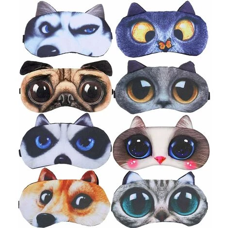 ILOVEMILAN 8 Pack Mignon Animal Drôle Sommeil Masque Pour Les Yeux Pour Dormir Chat Chien Doux En Peluche Bandeau Masques De Sommeil Couverture Des Yeux Pour Enfants Filles Hommes Femmes Avion Voyage Sieste Nuit Dormir 3 ILOVEMILAN 8 Pack Mignon Animal Drôle Sommeil Masque Pour Les Yeux Pour Dormir Chat Chien Doux En Peluche Bandeau Masques De Sommeil Couverture Des Yeux Pour Enfants Filles Hommes Femmes Avion Voyage Sieste Nuit Dormir