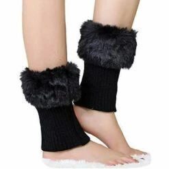 Guêtres Courtes Hiver Jambière Legging Chaud Chaussettes Mi-montante Triomphe Tricoté Crochet Thermique Bas Jambières Collants Sous Bottines Fausse Fourrure Chaussette De Bottes Elastique Manche De Jambe