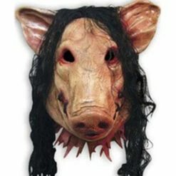 ZHUOXUAN Masque De Tête Animale Porc Avec Des Cheveux Vêtements Accessoires Carnaval Déguisement Mask Halloween Costumes Fête Cosplay Décoration Cadeau D'Halloween