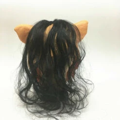 ZHUOXUAN Masque De Tête Animale Porc Avec Des Cheveux Vêtements Accessoires Carnaval Déguisement Mask Halloween Costumes Fête Cosplay Décoration Cadeau D'Halloween -Protection des voies respiratoires Soldes 51450477 4