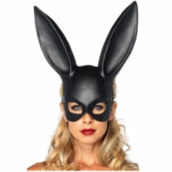 ZHUOXUAN Costume De Masque De Lapin Femmes Demi-Masque Noir Pour Halloween Pâques Accessoire De Mascarade 1pcs Noir