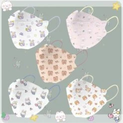 ZHUOXUAN 20pcs KF94 Masques Certifiés CE Standard - Masque De Protection Respiratoire - Haute Filtration 3 Couches Enfant Mauve