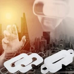 LITZEE 100 Pack Masque Jetable Masque Non Tissé Pour Yeux Couverture De Masque Des Yeux Sanitaire Blanc Compatible Avec Casque H-T-C Vive Headset De Réalité Virtuelle -Protection des voies respiratoires Soldes 51554055 3