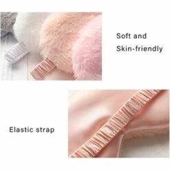 LITZEE Masque De Sommeil Masque En Soie Femme Masque De Nuit Masque Peluche Cache Yeux Pour Dormir Adultes Orange -Protection des voies respiratoires Soldes 51554067 5