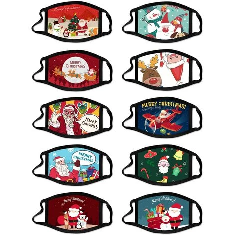 LITZEE Coton Noël Respiration Masque Facial Bouche Couverture Fête Masques Noël Dessin Animé Impression Masque Protecteur(style 4) 5 LITZEE Coton Noël Respiration Masque Facial Bouche Couverture Fête Masques Noël Dessin Animé Impression Masque Protecteur(style 4) – Image 3