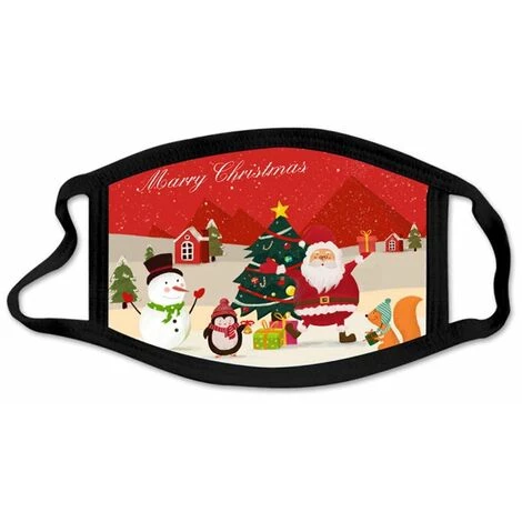LITZEE Coton Noël Respiration Masque Facial Bouche Couverture Fête Masques Noël Dessin Animé Impression Masque Protecteur(style 1) 3 LITZEE Coton Noël Respiration Masque Facial Bouche Couverture Fête Masques Noël Dessin Animé Impression Masque Protecteur(style 1)