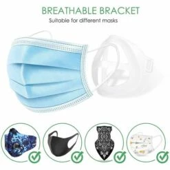 10 PCS Supports Masque,Support De Masque Respirant, Support Masque Silicone Doux Inodore Et Inoffensif Pour Le Corps Humain, Coque Masque Lavable Et Réutilisable，Starlight -Protection des voies respiratoires Soldes 51908753 5