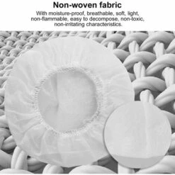 SUPERMARKET 100 Pièces Hygiénique Couvre-Oreillettes Jetables Couvre-Oreillettes Pour Casque Pour La Plupart Des Écouteurs Avec Coussinets De 8 à 10 Cm (Blanc)，Superma -Protection des voies respiratoires Soldes 52064639 3