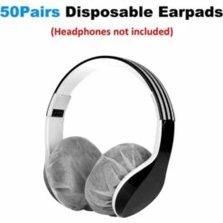 SUPERMARKET 100 Pièces Hygiénique Couvre-Oreillettes Jetables Couvre-Oreillettes Pour Casque Pour La Plupart Des Écouteurs Avec Coussinets De 8 à 10 Cm (Blanc)，Superma -Protection des voies respiratoires Soldes 52064639 5