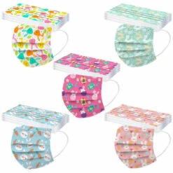 50 Pièces Adultes Visage Tissu Impression De Mode Multicolore 3 Couches Anti-poussière Visière Bouche Visage Jetable Confort Pour Hommes Et Femmes,Starlight