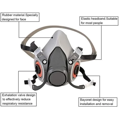 BENOBBY KIDS Masque De Protection Respiratoire Réutilisable, Anti Gaz, Anti Poussière Avec Filtres Lunette Pour Peinture, Poussière, Particules, Polissage, Ponçage, Soudage, Bricolage Protection De Travail 4 BENOBBY KIDS Masque De Protection Respiratoire Réutilisable, Anti Gaz, Anti Poussière Avec Filtres Lunette Pour Peinture, Poussière, Particules, Polissage, Ponçage, Soudage, Bricolage Protection De Travail – Image 2