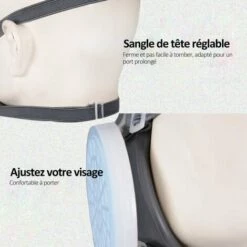 ASUPERMALL Masque Anti-Poussière à Double Filtre, Masque à Filtre à Particules, Bonne Ventilation, Masque Ajusté Non Toxique Et Inoffensif, Avec Deux Filtres En Coton, Gris Blanc -Protection des voies respiratoires Soldes 53854355 3
