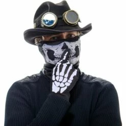 5 Pièces Masque De Crâne Masque De Visage De Crâne Vélo Moto Masque Squelette Demi-Visage Chapeau De Sport En Plein Air Halloween，Fontainebleau -Protection des voies respiratoires Soldes 54053218 3