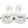 Kartokner 3D Peluche Animaux Masque De Sommeil Pour Les Yeux Des Mignon Animaux Pour Dormir Respirant Bande Dessinée Masque De Nuit Enfants Filles Femmes Adultes (Lapin Blanc)