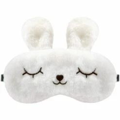 Kartokner 3D Peluche Animaux Masque De Sommeil Pour Les Yeux Des Mignon Animaux Pour Dormir Respirant Bande Dessinée Masque De Nuit Enfants Filles Femmes Adultes (Lapin Blanc)
