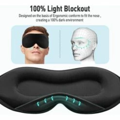 2021 Masque De Nuit Pour Femme Et Homme,Kartokner Masque De Sommeil Pour Les Yeux 3D Pour Dormeurs Latéraux,100% Soie Occultant Masque Yeux Cache Yeux Pour Dormir Avec Bande Réglable Pour Yoga Voyage -Protection des voies respiratoires Soldes 54071210 4