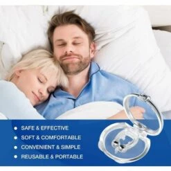 AIDUCHO Dispositif Anti Ronflement, 4 PCS Silicone Magnétique Anti Ronflement Snore Stopper Clip, Dilatateur Nasal Ronflement Peut Soulager Le Ronflement Et Aider à Dormir Suffisamment -Protection des voies respiratoires Soldes 54071352 5