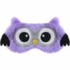 Kartokner Animaux Masque De Sommeil Femme Enfant Fille Peluche Soie 3D Moelleux Masque De Nuit Occultant Mignon Masque Pour Les Yeux Pour Dormir Voyage Sieste (Chouette-violet)