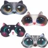 KARTOKNER Lot De 4 Masque De Sommeil, Masque Animal Sommeil Masque Pour Les Yeux Doux Et Moelleux Pour Dormir Eyepatch De Repos Masque De Nuit, Masque De Sommeil Pour Filles,Femme(Chat Mignon 4 PCS) -Protection des voies respiratoires Soldes 54072724 1
