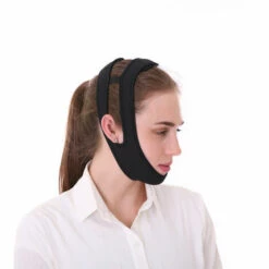 AIDUCHO Sangle De Menton Anti-ronflement, Dispositif De Réduction De Ronflement, Aide à Soulager Les Ronflements, Aide Au Sommeil Pour Une Meilleure Haleine Homme Femme - Noir -Protection des voies respiratoires Soldes 54072815 3