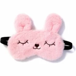 Kartokner 3D Peluche Animaux Masque De Sommeil Pour Les Yeux Des Mignon Animaux Pour Dormir Respirant Bande Dessinée Masque De Nuit Enfants Filles Femmes Adultes (Lapin Rose)