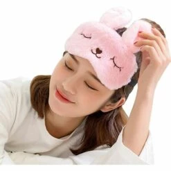 Kartokner 3D Peluche Animaux Masque De Sommeil Pour Les Yeux Des Mignon Animaux Pour Dormir Respirant Bande Dessinée Masque De Nuit Enfants Filles Femmes Adultes (Lapin Rose) -Protection des voies respiratoires Soldes 54074031 5