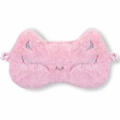Kartokner Animaux Masque De Sommeil Femme Enfant Fille Peluche Soie 3D Moelleux Masque De Nuit Occultant Mignon Masque Pour Les Yeux Pour Dormir Voyage Sieste (Renard-rose)
