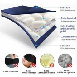 Mûrier Soie Masque Pour Les Yeux Bandeau, Kartokner 100% Pur Naturelle Mûrier Masque Pour Nuit Dormir Sommeil Ultra Doux Homme Femme (Bleu Marine) -Protection des voies respiratoires Soldes 54074049 5