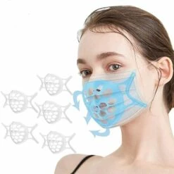 CADEAUX Support De Visage En Silicone 3D, Support De Protection Pour Le Visage Pour Un Espace Respirant Plus Confortable, Support De Protection Pour Rouge à Lèvres, Garder Le Tissu Hors De La Bouche 5 Pièces -Protection des voies respiratoires Soldes 54077590 2