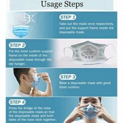 CADEAUX Support De Visage En Silicone 3D, Support De Protection Pour Le Visage Pour Un Espace Respirant Plus Confortable, Support De Protection Pour Rouge à Lèvres, Garder Le Tissu Hors De La Bouche 5 Pièces -Protection des voies respiratoires Soldes 54077590 5