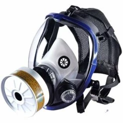 THSINDE Masque Respiratoire Intégral Réutilisable, Masque Gas Cover Respiratoire Vapeurs Organiques, Masque Net Pocket 6800 + Boite Filtre Trapézoïdal N°7 + Coton + Coque De Réception