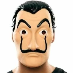 Masque De Dali | Masque Salvador Dali | Déguisement | Halloween | Carnaval | Soirée Déguisée à Thème Costume Cambrioleur | Voleur | Braqueur，Fontainebleau -Protection des voies respiratoires Soldes 54156704 3