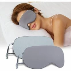 BEARSU Masque De Sommeil Pour Hommes Et Femmes, Masque De Sommeil En Soie Double Face, Lunettes De Sommeil, Sommeil Confortable Pour La Maison Et Les Voyages (gris/gris Foncé) 11 BEARSU Masque De Sommeil Pour Hommes Et Femmes, Masque De Sommeil En Soie Double Face, Lunettes De Sommeil, Sommeil Confortable Pour La Maison Et Les Voyages (gris/gris Foncé) -Protection des voies respiratoires Soldes 54291436 5