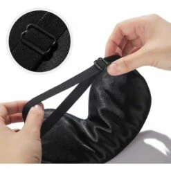 BARES Masque De Sommeil, Masque De Nuit, Soie Occultant Doux Masque De Voyage Avec Sangle Réglable, Masque De Yeux Ergonomique Pour Dormir (Noir Paquet De 2) -Protection des voies respiratoires Soldes 54423307 5