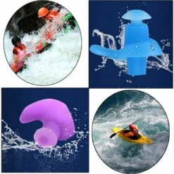 TANABATA Bouchons D'Oreille Confortables Et ImperméAbles Autres Douches Surf Bouchons D'Oreille Protection Contre L'Eau AdaptéE Bouchons D'Oreille Bouchons D'Oreille RéUtilisables 2Paires Tanches RéUtilisables -Protection des voies respiratoires Soldes 54462084 3
