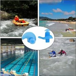 TANABATA Bouchons D'Oreille Confortables Et ImperméAbles Autres Douches Surf Bouchons D'Oreille Protection Contre L'Eau AdaptéE Bouchons D'Oreille Bouchons D'Oreille RéUtilisables 2Paires Tanches RéUtilisables -Protection des voies respiratoires Soldes 54462084 5