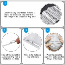 MODOU Fil De Pince-nez Pour Masques Faciaux, Plat, Aluminium, Pince-nez Auto-adhésif, Flexible, Fil De Nez, Fil D'artisanat Pour Le Visage, Accessoires De Bricolage -Protection des voies respiratoires Soldes 54470477 3